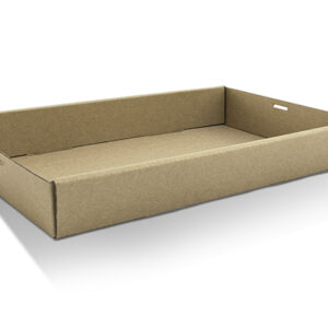 Brown Corrugated Rectangle Catering Tray Large H:50mm,100pc/ctn