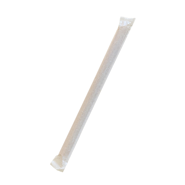 bamboo fiber straw bubble tea individually wrapped Slant cut