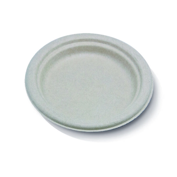 Unbleached Sugarcane Round Plate 9″ 500pc/ctn