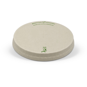 BioPBS Coated Bamboo Paper FLAT LID/X slot 90mm 1000pc/ctn