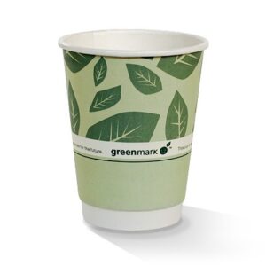 12 OZ PLA Coated DW Cup/Green Print