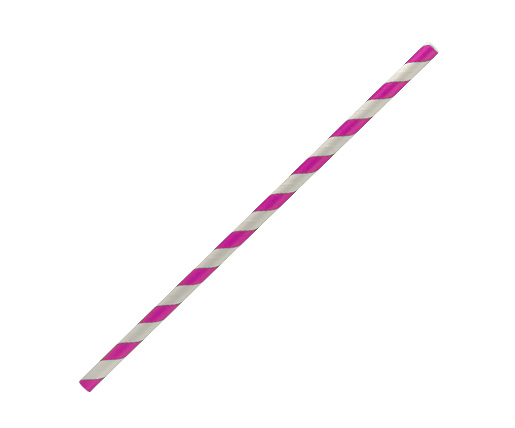 Paper Straw Regular-Pink Stripe 2500pc/ctn