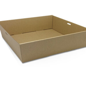 Brown Corrugated Square Catering Tray- Large-100/ctn