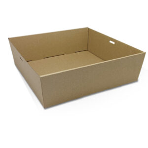 Brown Corrugated Square Catering Tray- Medium-100/ctn