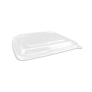 PET Lid Square Takeaway Tray 9″ no compartment 200pc/ctn