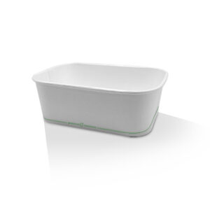 PLA Coated White Rectangular Container 750ml 300pc/ctn